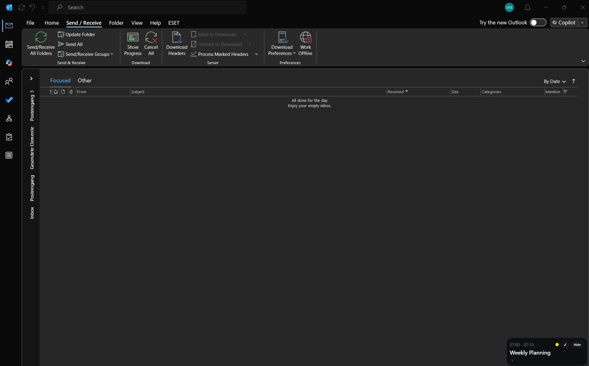 Productivity Timesheet floating popup shown always-on-top over Microsoft Outlook